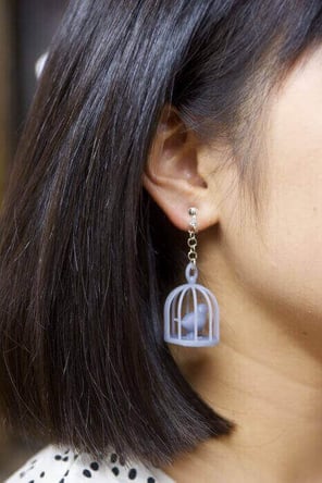 3d-printed-bird-cages earrings Twindom
