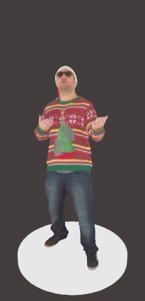 3D holiday singer rotating gif 